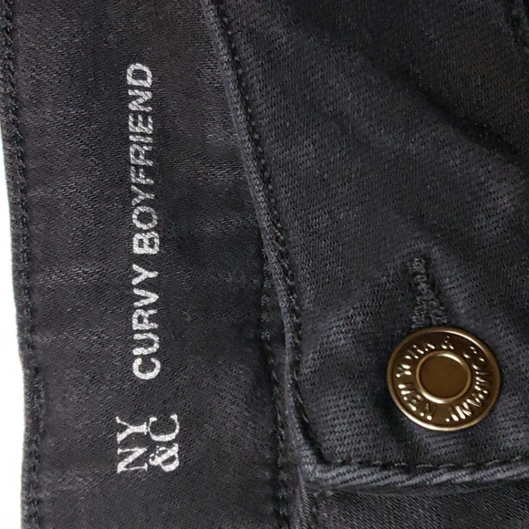 Woman's NY&Co Curvy Boyfriend black denim stretch jeans size 8 - Picture 3 of 5